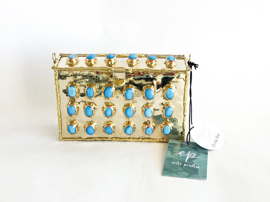 Rectangular Crystals Brass Design