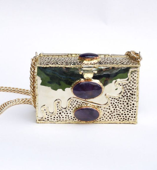 Brass & Amethyst Handbag